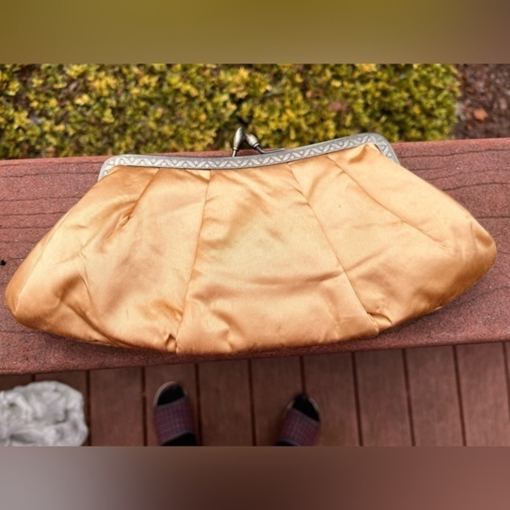Vintage gold silk clutch
